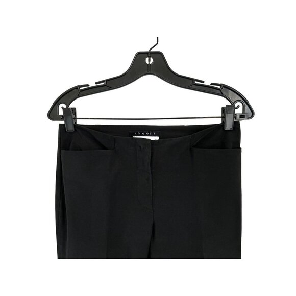 THEORY For Bergdorf Goodman Black Pants Strait Cut Front Pockets Size 4 - Picture 3 of 8